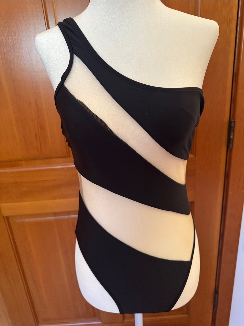 Black One-Shoulder Cutout Swimsuit